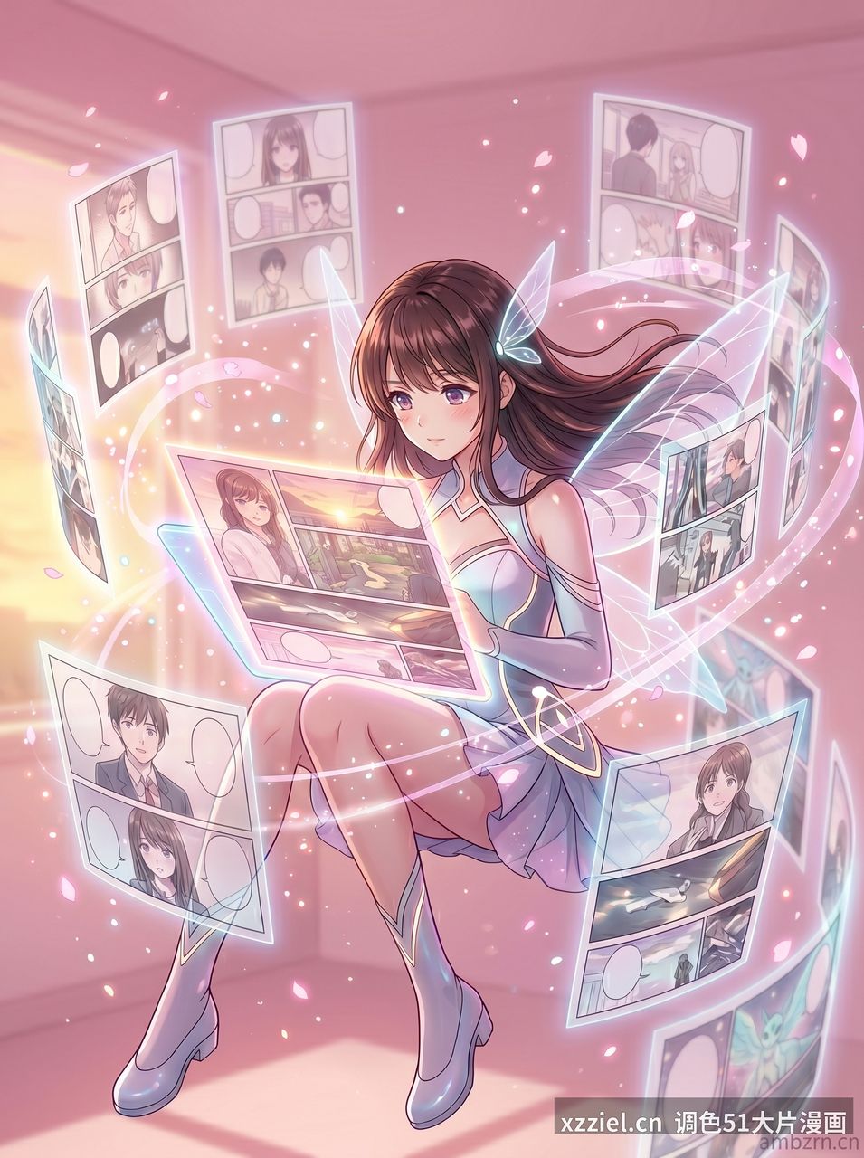 【精选特色漫画】高燃彩漫《银翼少女》60分钟调色全流程演示 - 调色51大片漫画